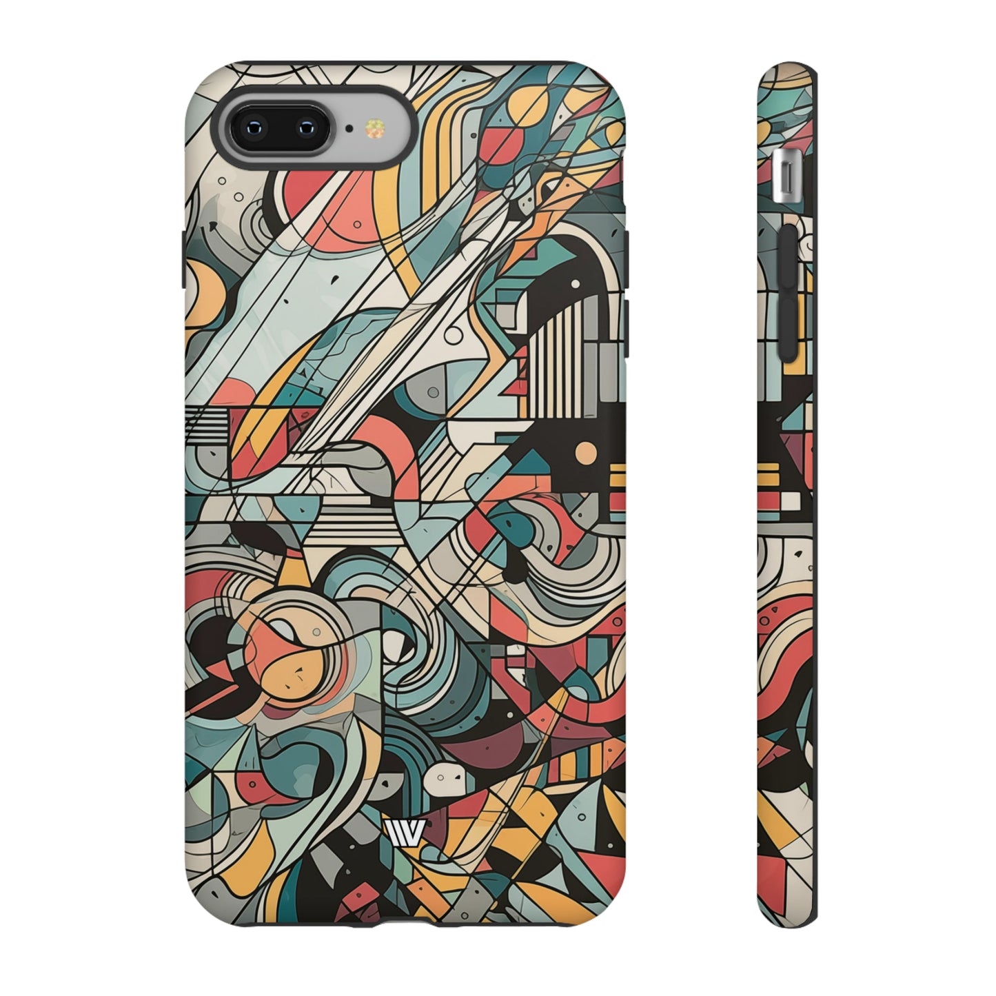 Abstract Doodle Tough Phone Case Dual-Layer Protection