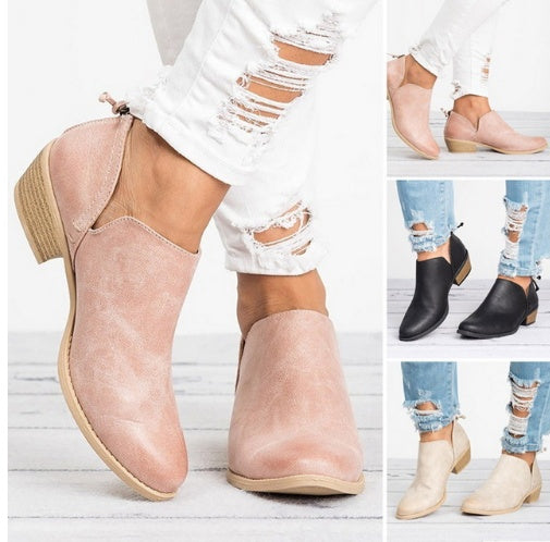 Autumn Retro High Heel Ankle Boots Women Shoes
