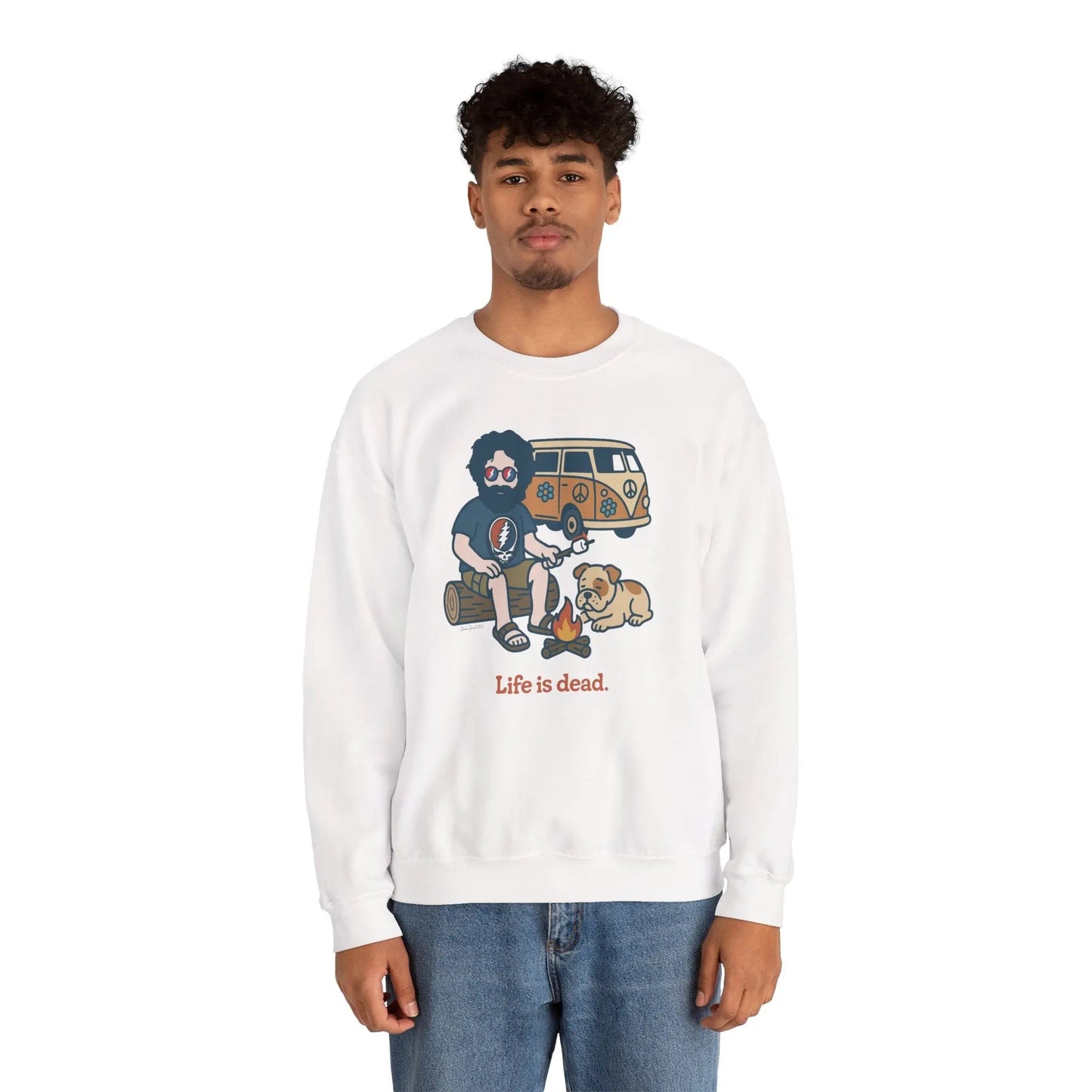 Jerry and Frank are Camping Life is dead Crewneck Sweatshirt Gildan