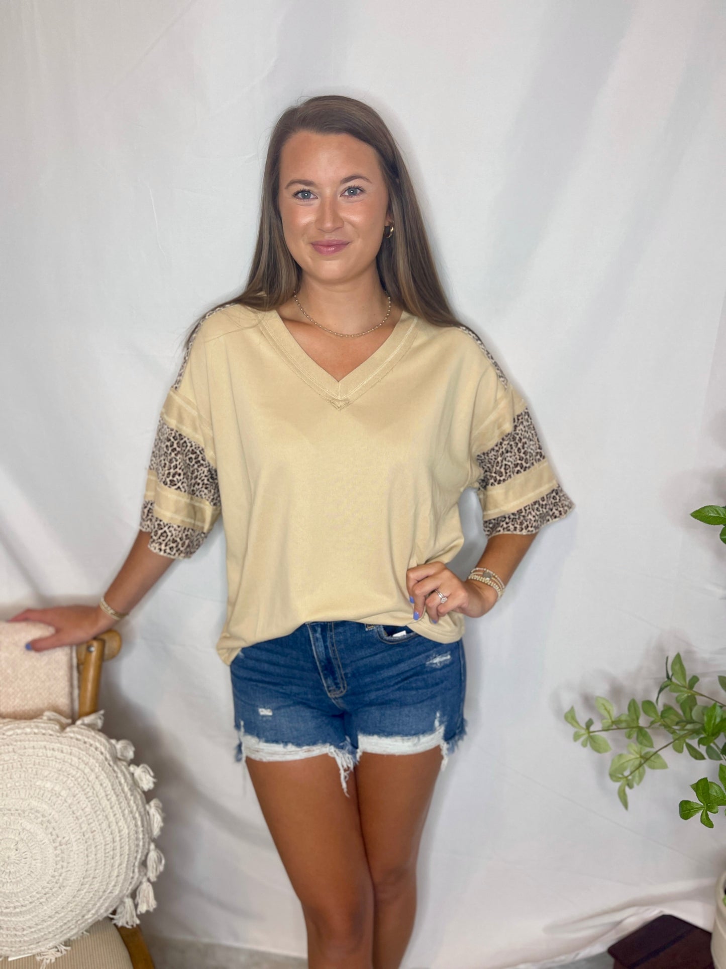 Leopard French Terry Top Casual Women's Top Sweet Jude Boutique
