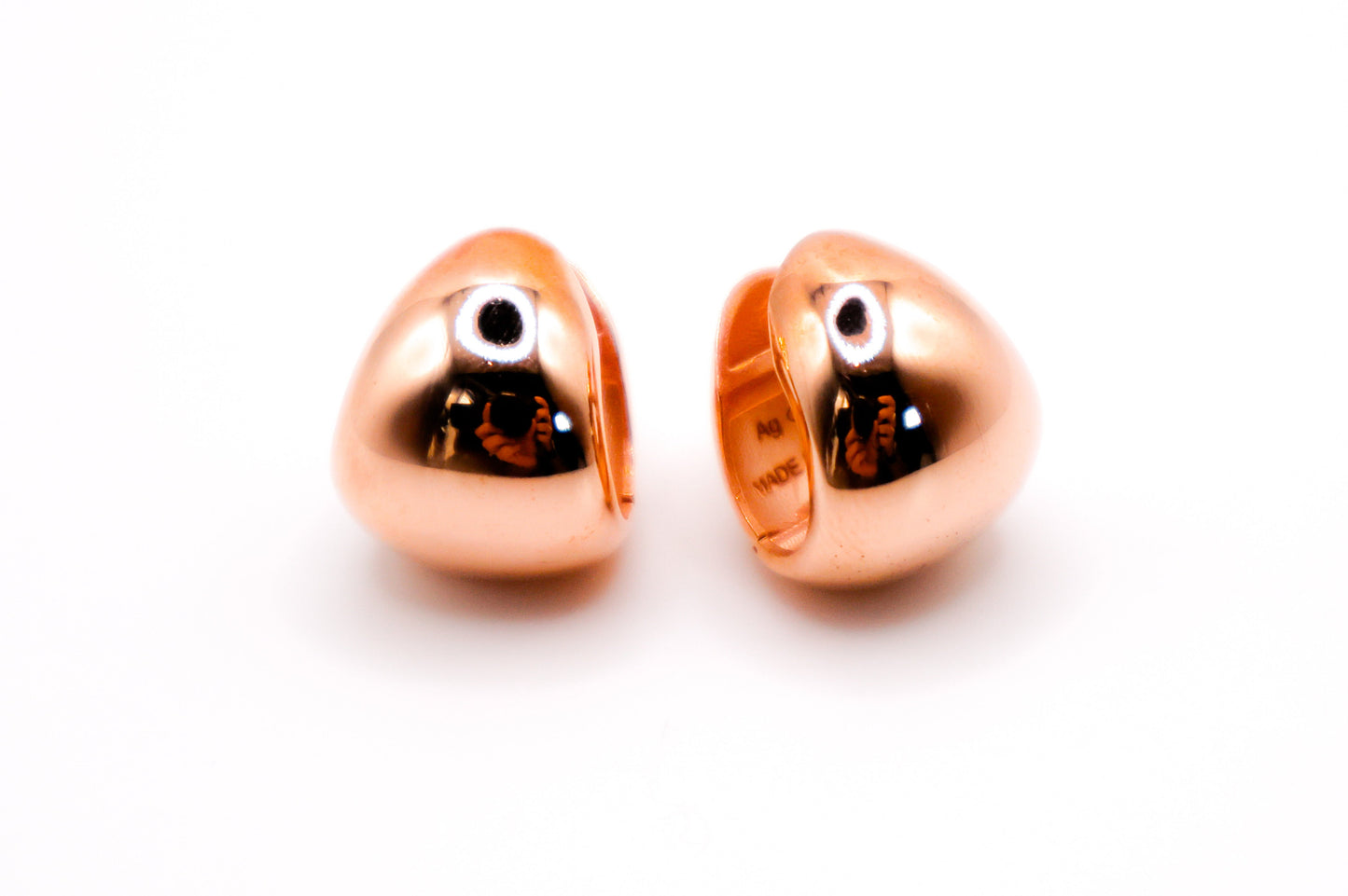 Rose Gold Peanut-Shaped Earrings Italian Made Le Reussi