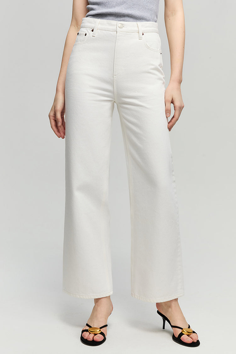 Wide High-Rise Crop Jeans Lightweight Denim The Cityer