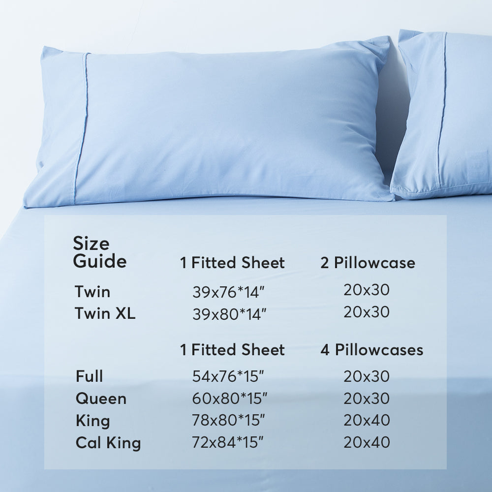 All Season Deep Pocket Fitted Sheet Set with Pillowcases Kasentex