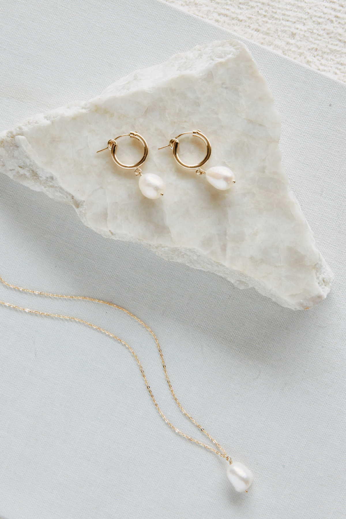 14k Gold Filled Freshwater Pearl 15mm Hoop Earrings Adelle