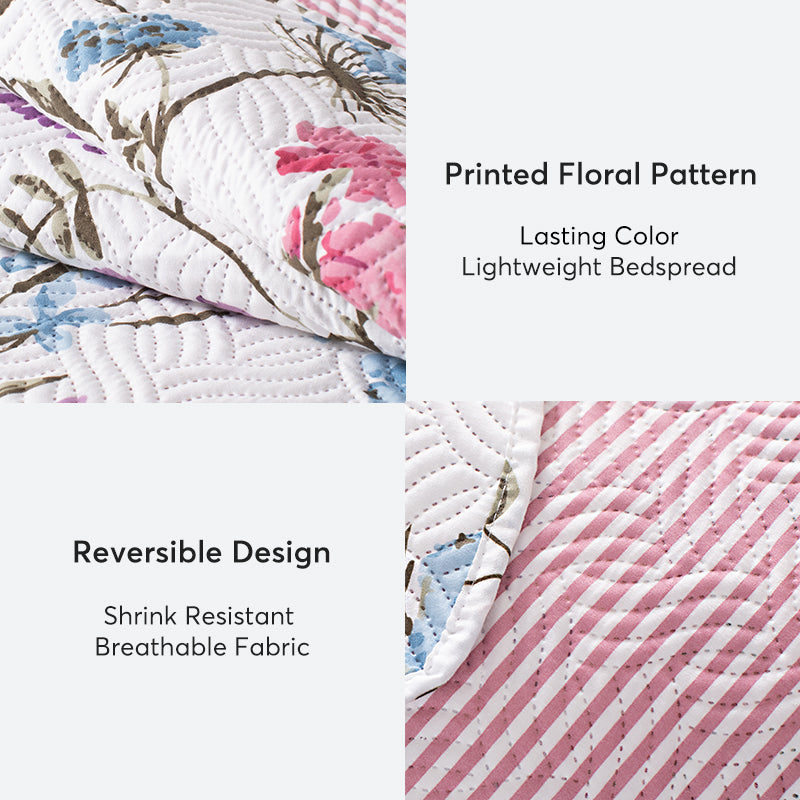 Floral Lightweight Reversible Quilt Set Kasentex