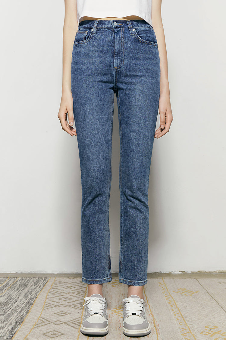 Two Shots High Rise Straight Crop Jeans High-rise Crop Jeans