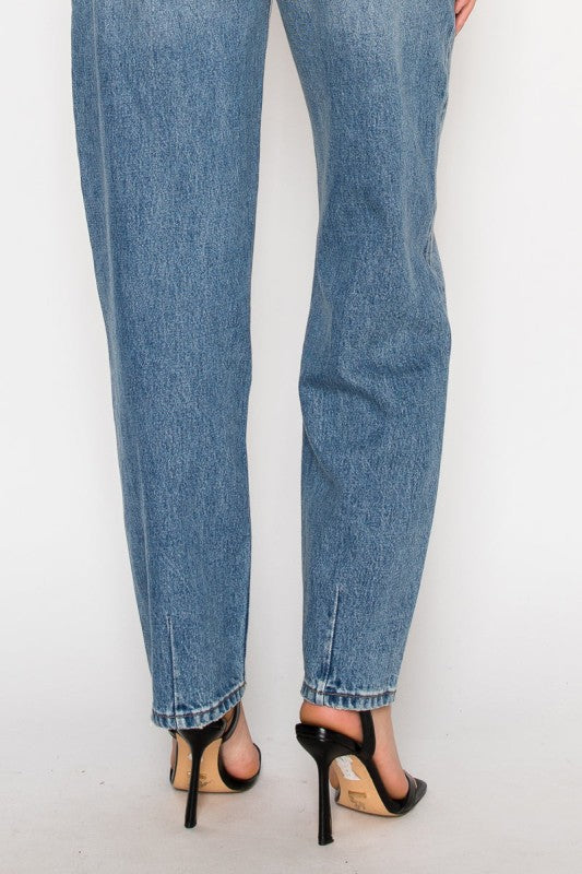 Unisex Tapered Baggy Jeans Mid Rise Relaxed Fit DAT1001BGM