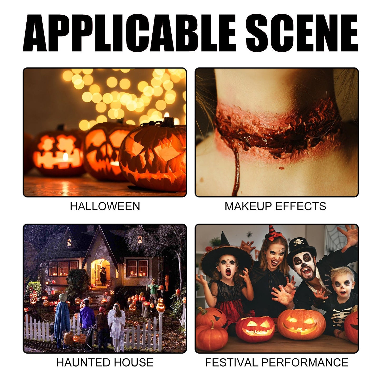 Halloween Skin Wax Makeup Set Scar Wax Silver Scraper Fake Blood Gel