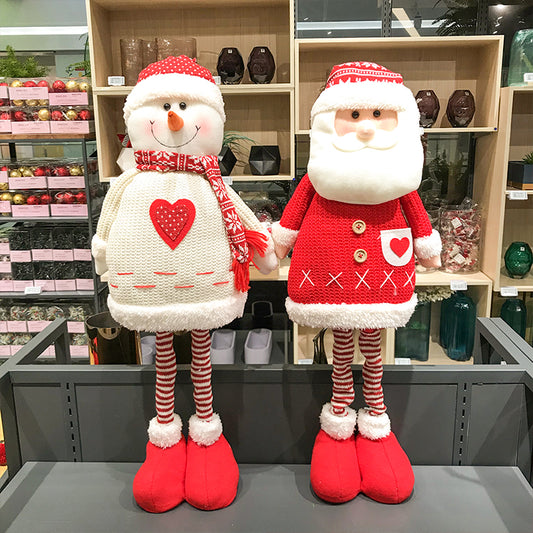 Retractable Santa Snowman Doll Christmas Style Home Decoration
