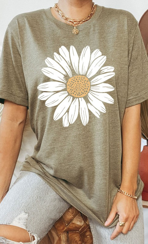 Daisy Graphic Cotton Blend T-Shirt