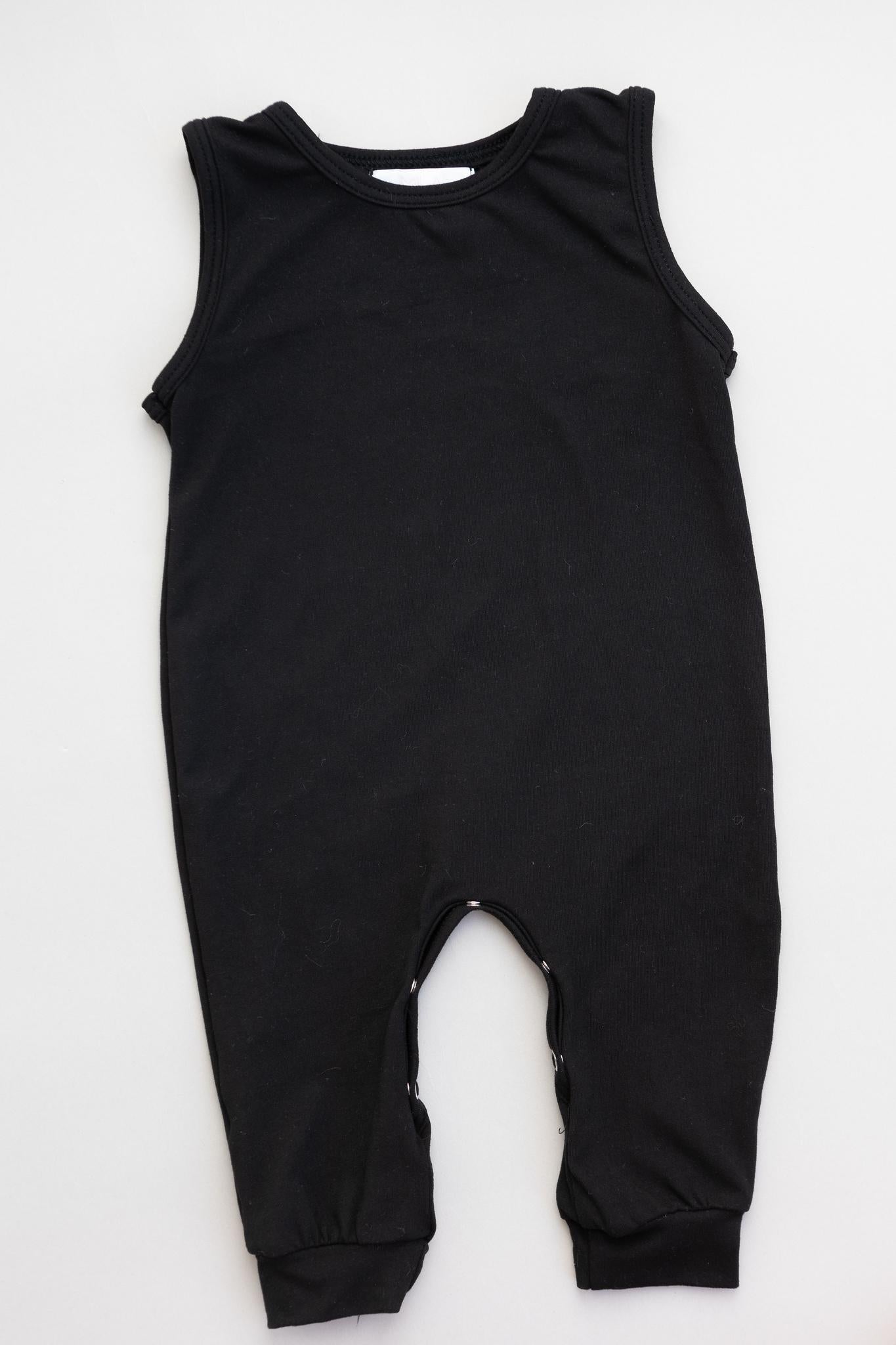 Black Tank One-Piece Jogger Comfortable Silhouette Mila & Rose