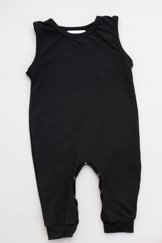 Black Tank One-Piece Jogger Comfortable Silhouette Mila & Rose