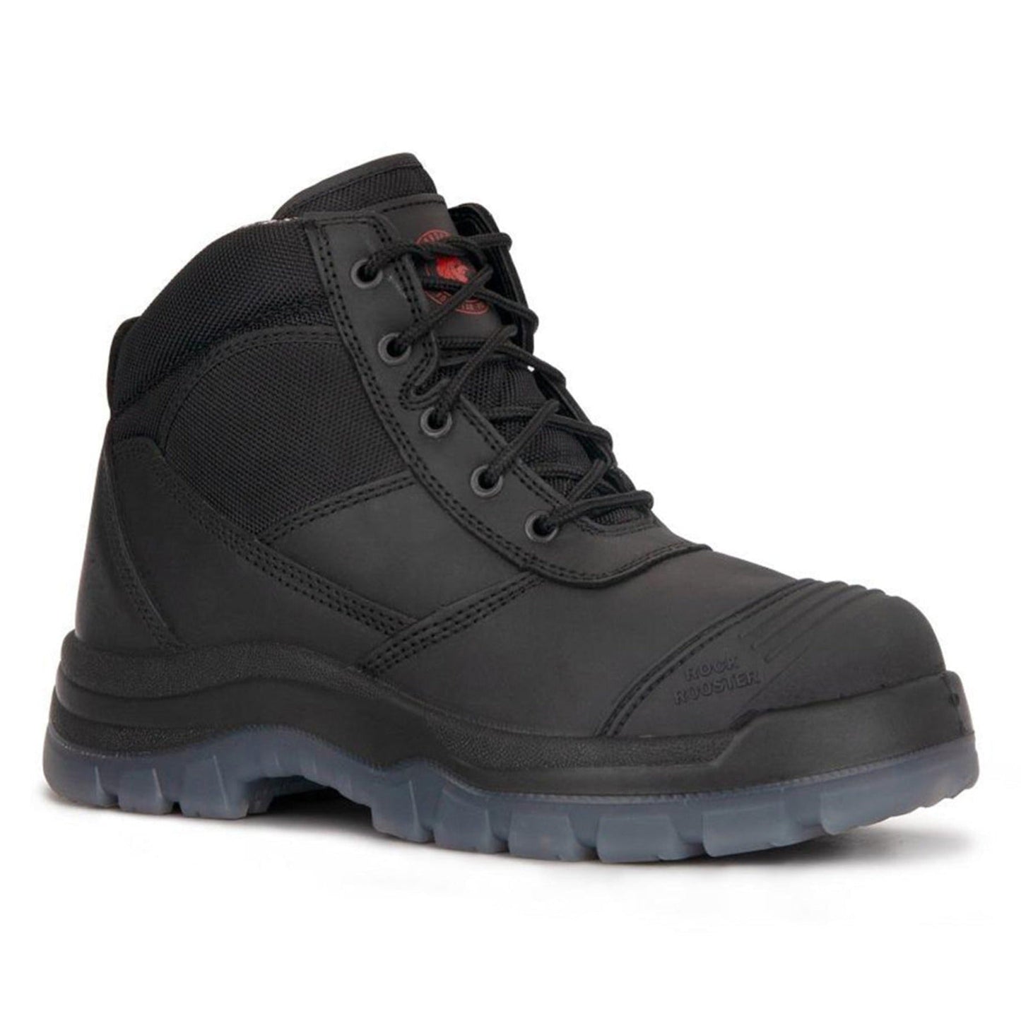 Crisson Black 6 inch Zip sided Steel Toe Leather Work Boots ROCKROOSTER