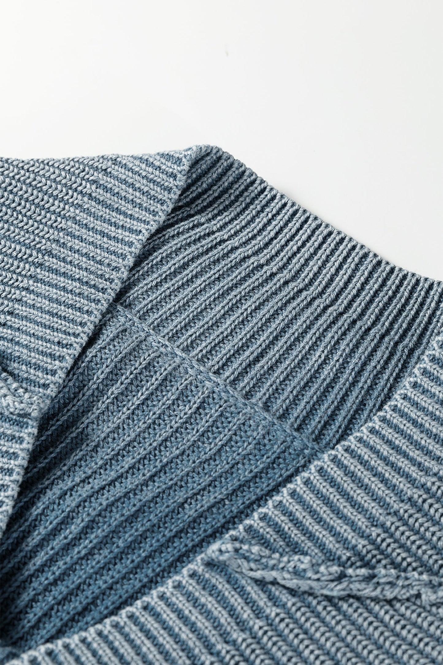 Chestnut Mineral Wash Knit Open Sweater Cardigan