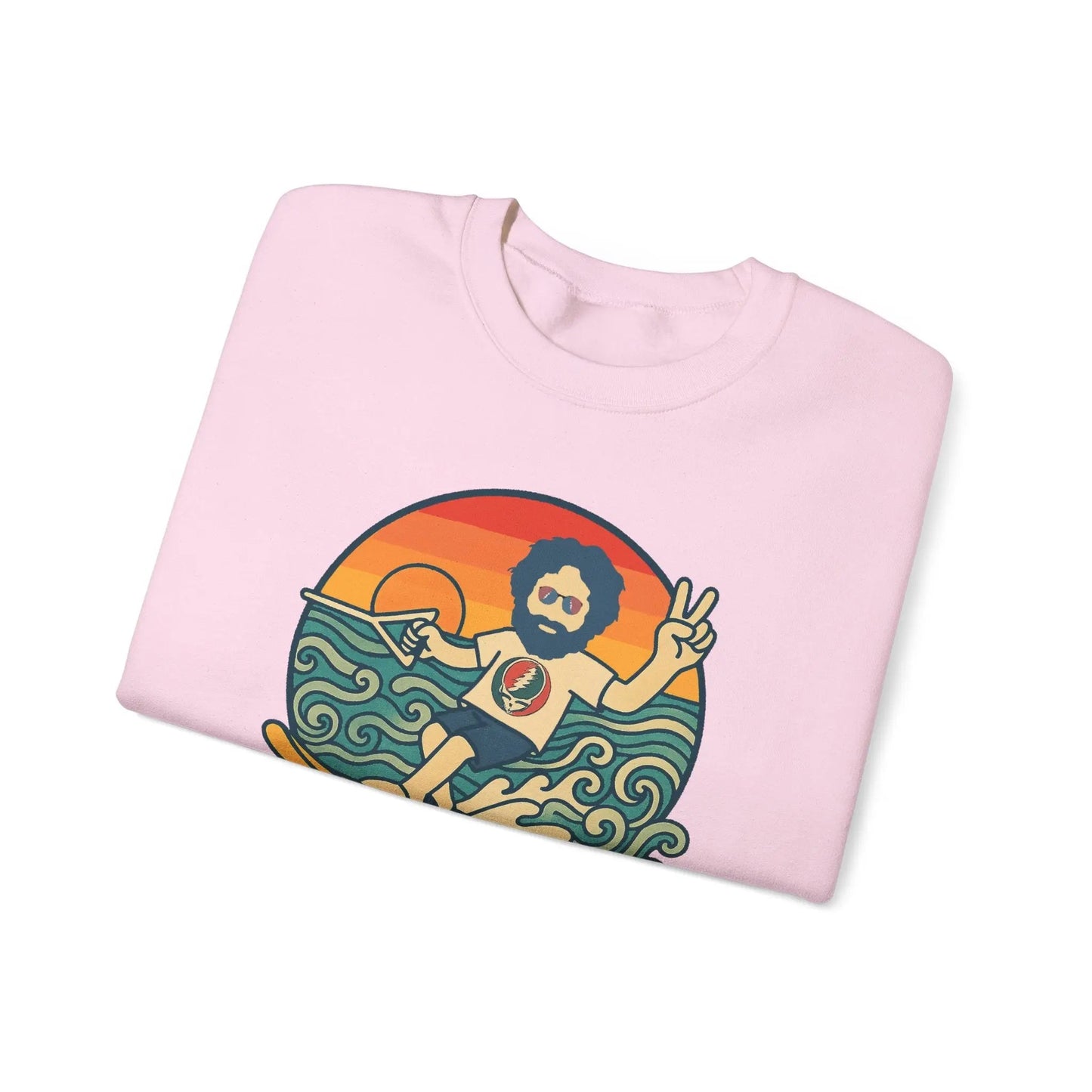 Life is Dead Crewneck Sweatshirt Heavy Blend Waterskiin' Jerry