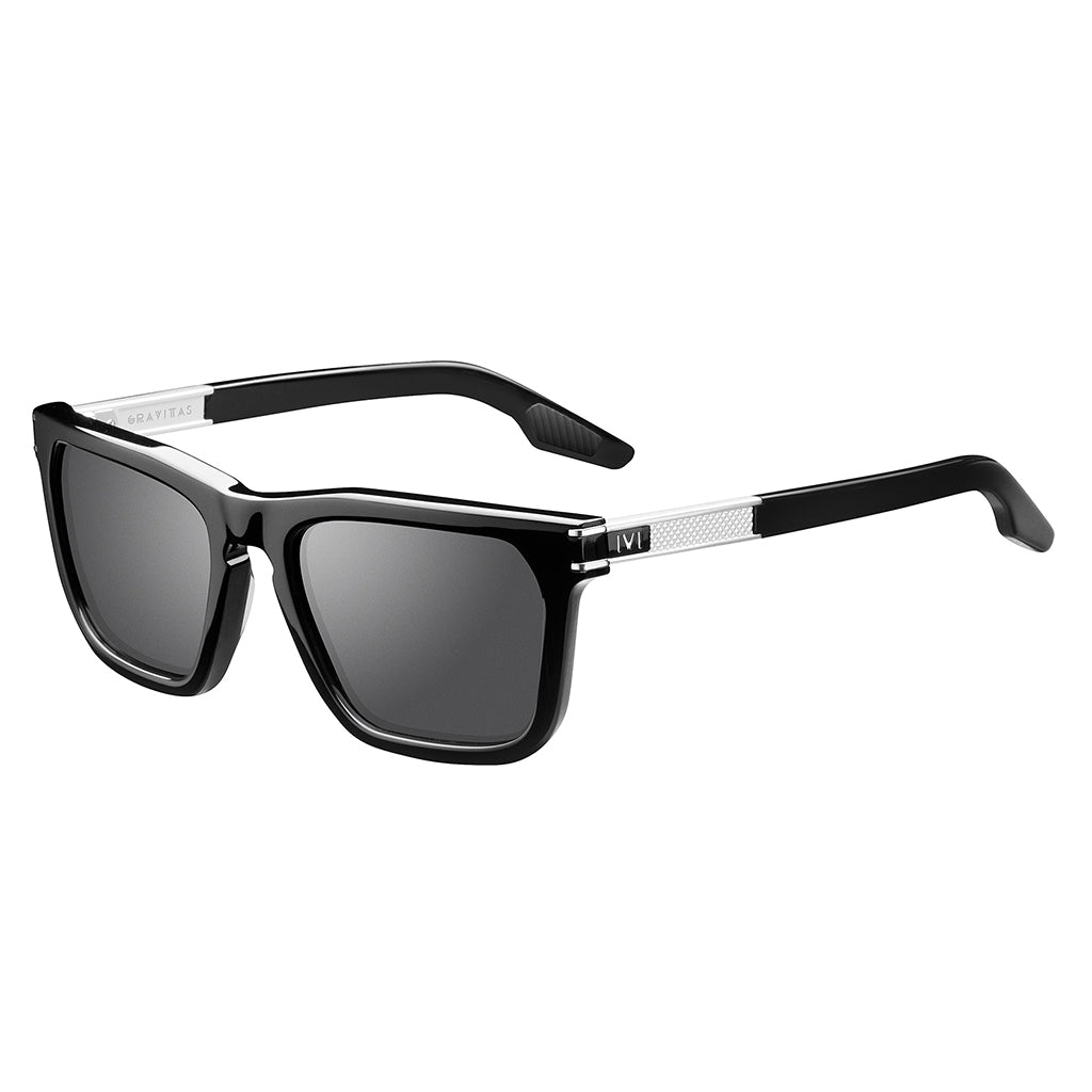Polished Black Brushed Aluminum Grey AR Lens Sunglasses Gravitas