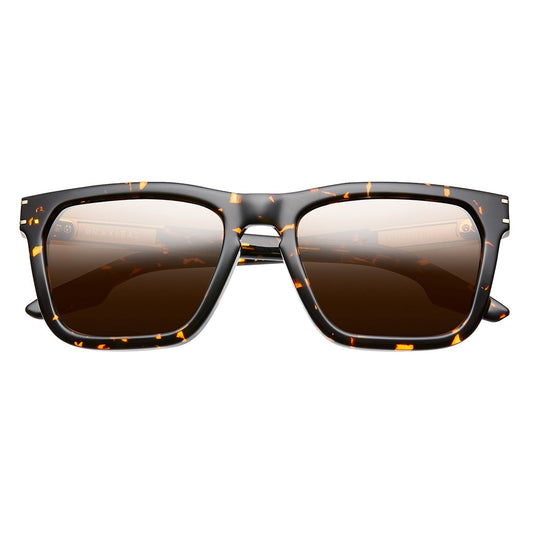 Polished Ambercomb Tortoise Brushed Gold Bronze AR Lens Sunglasses Gravitas