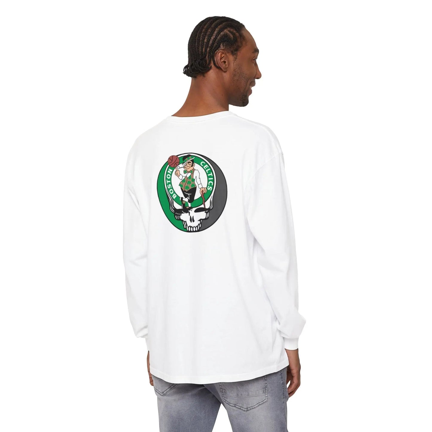 Boston Celtics Garment-Dyed Long Sleeve T-Shirt Two-Sided Vineyard Collection