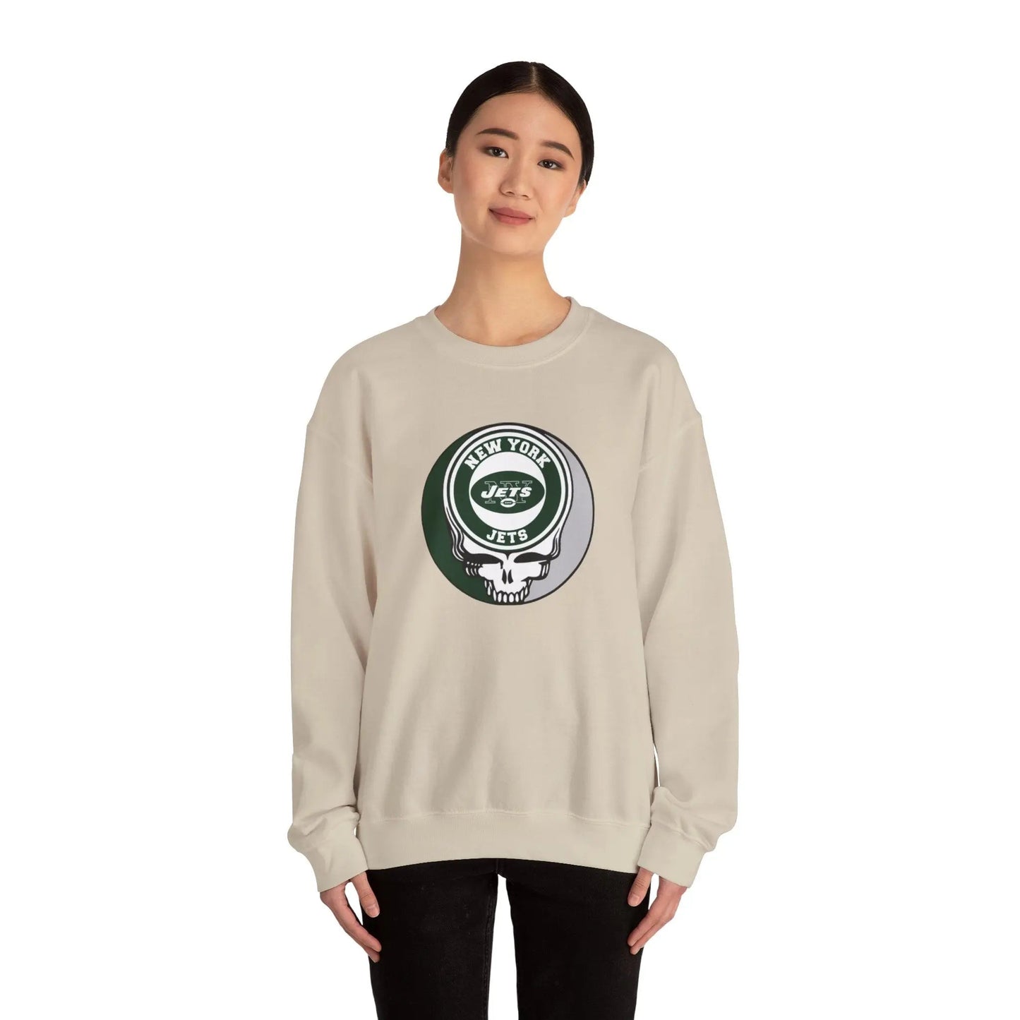 New York Jets Grateful Dead Stealie Crewneck Sweatshirt The Gridiron Collection
