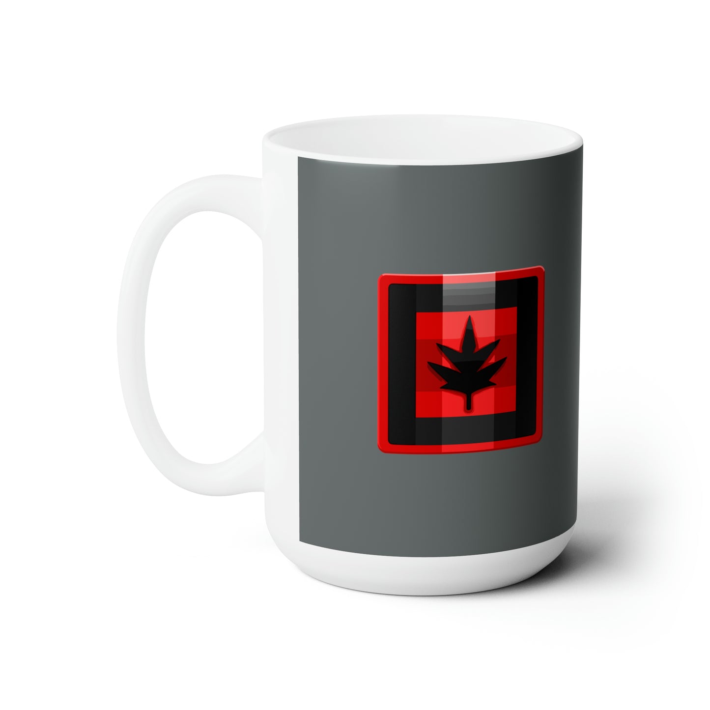 Dark grey with Canada maple leaf Christmas Ceramic Mug 15oz