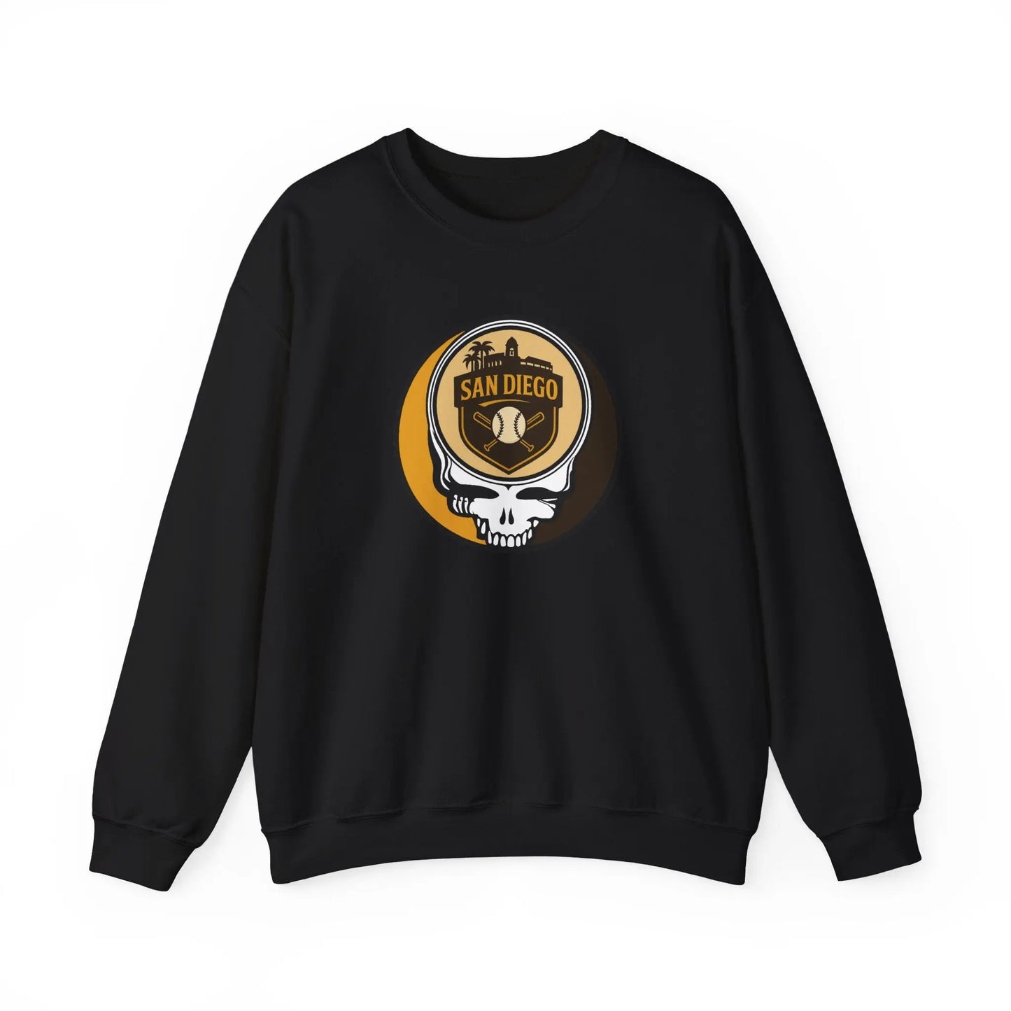 Grateful Dead Stealie Crewneck Sweatshirt Unisex Heavy Blend San Diego Baseball Edition MLB