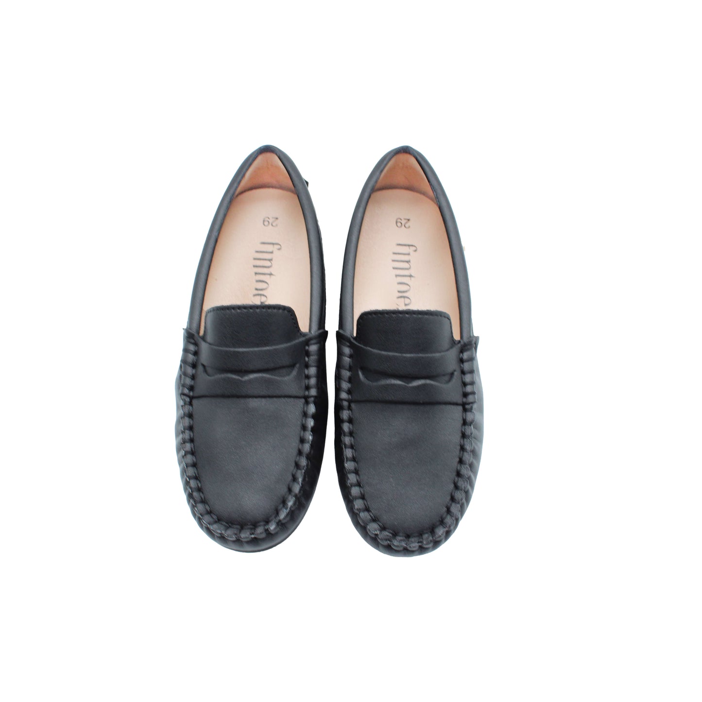 Black Leather Loafer with Penny Fintoes