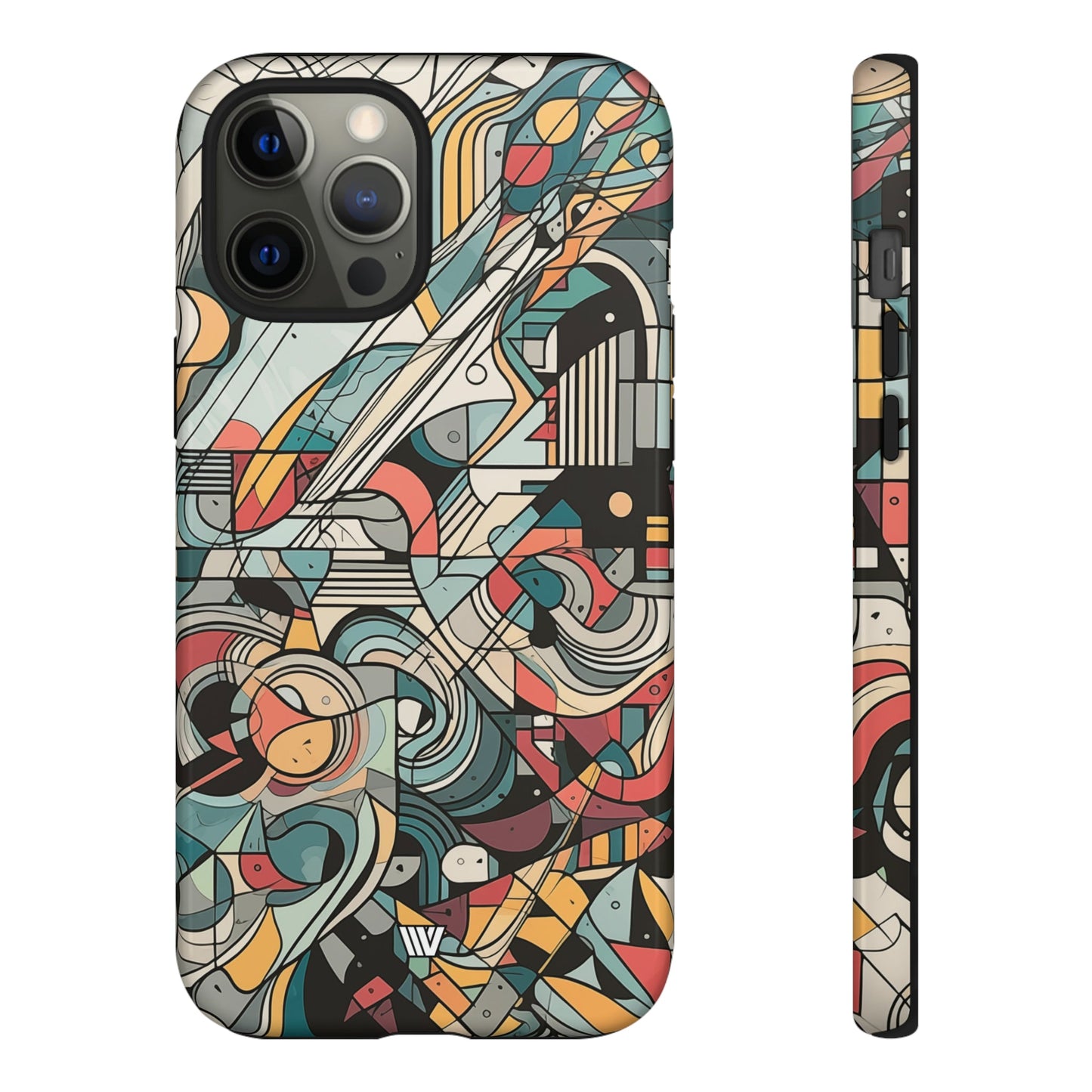 Abstract Doodle Tough Phone Case Dual-Layer Protection