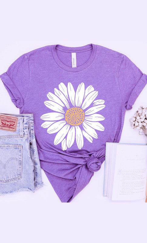Daisy Graphic Cotton Blend T-Shirt