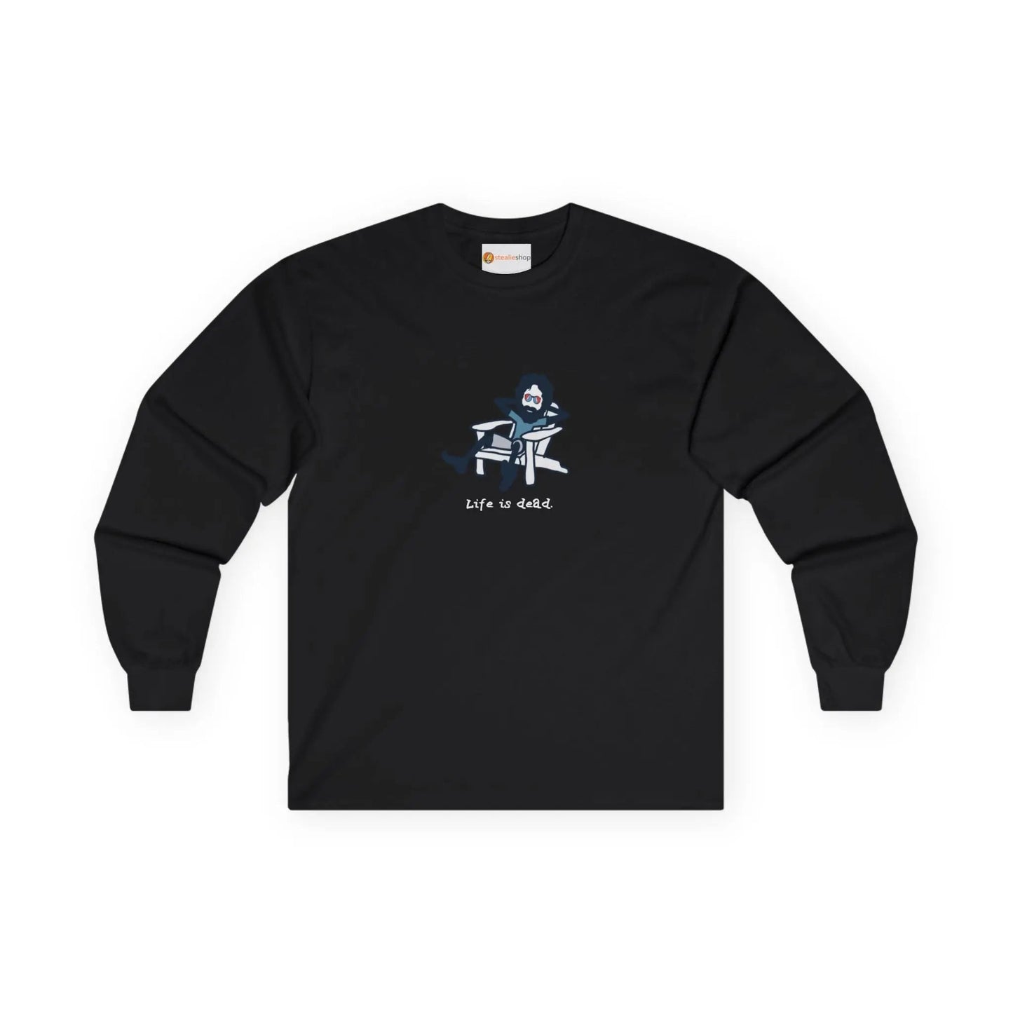 Grateful Dead Ultra-Cotton Long Sleeve Tee Adirondack Jerry Life is dead