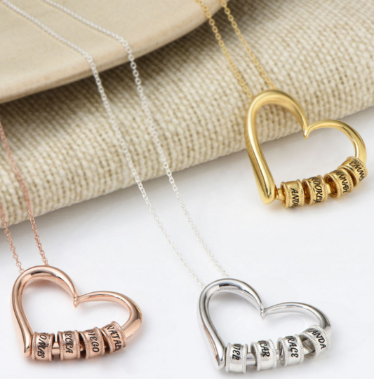Thanksgiving Heart Love Simple Beaded Pendant Necklace Alloy Women's