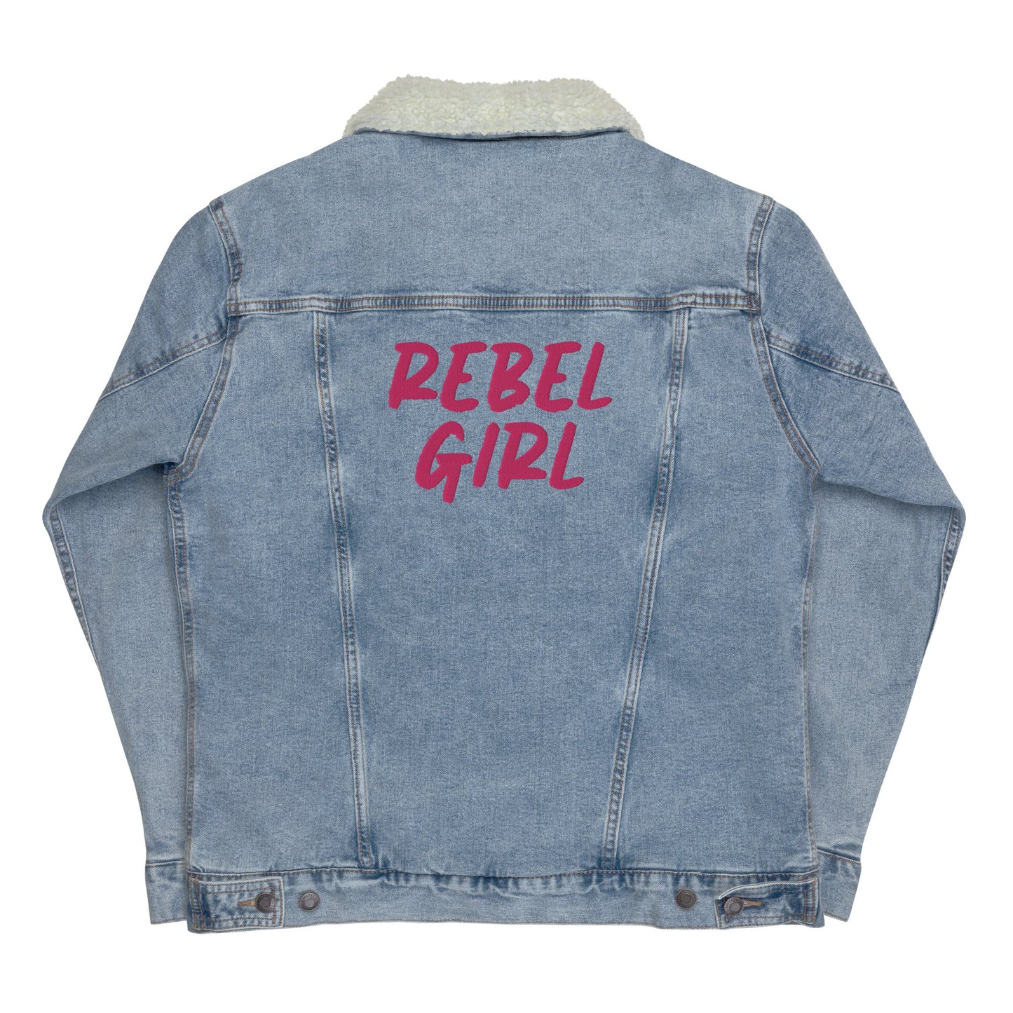 Denim Sherpa Lined Unisex Jacket REBEL GIRL
