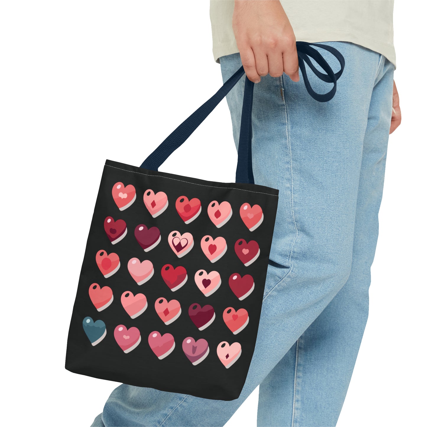 Valentine's black Tote Bag (AOP)
