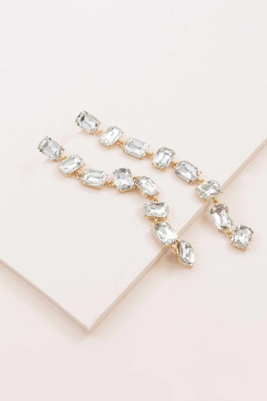 Diamond Stone More Drama Dangle Earrings Brass