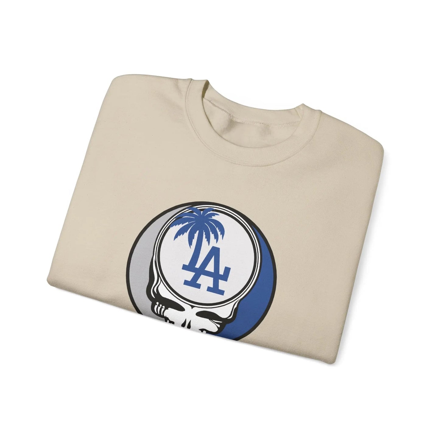 Grateful Dead Stealie Crewneck Sweatshirt Unisex Heavy Blend MLB The Ballpark Collection Los Angeles Baseball Edition