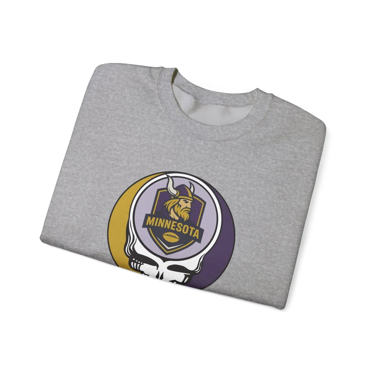 Minnesota Vikings Grateful Dead Stealie Heavy Blend Crewneck Sweatshirt