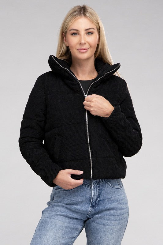 Corduroy Zip-Up Cozy Jacket