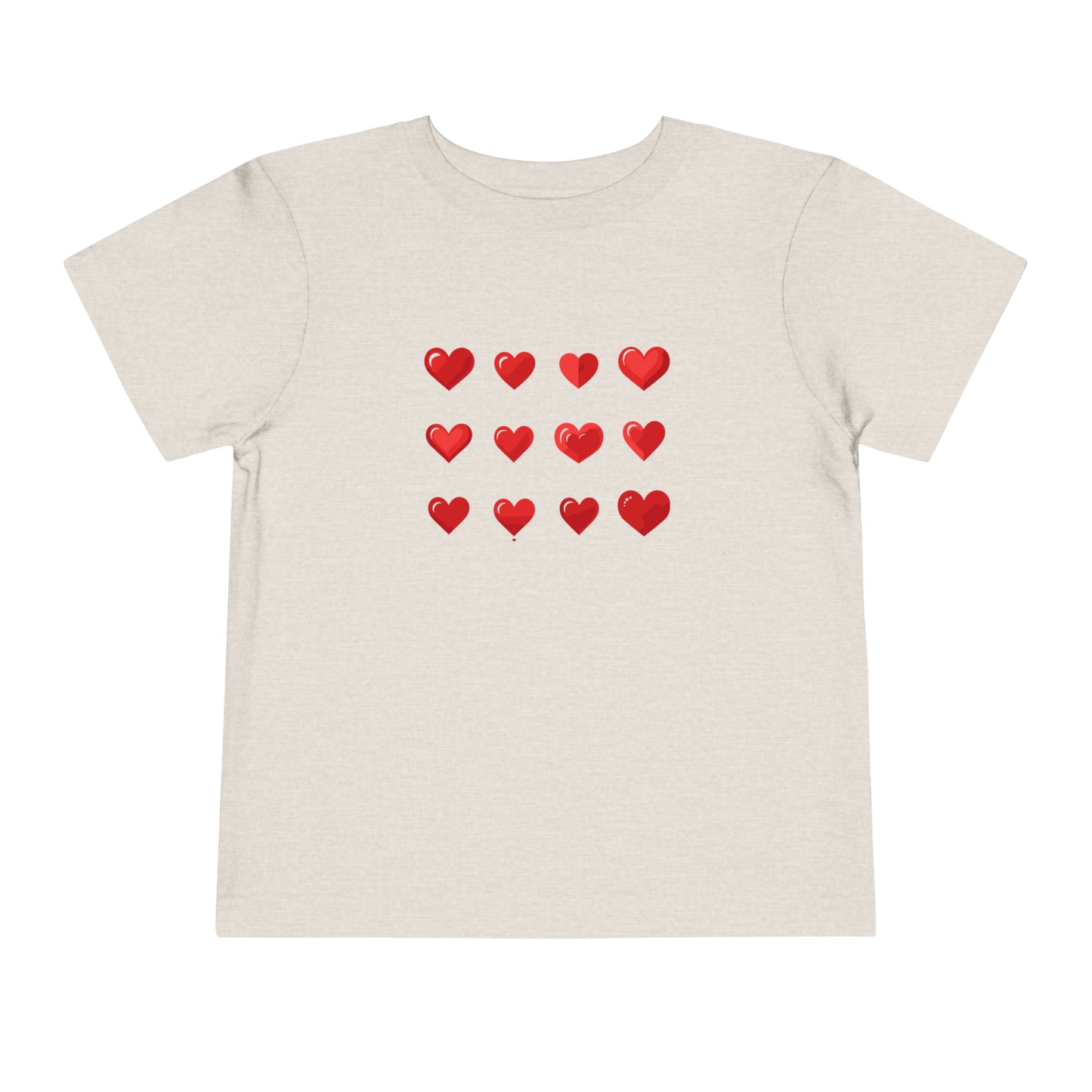 Valentine's Red hearts shape design Toddler Short Sleeve Tee