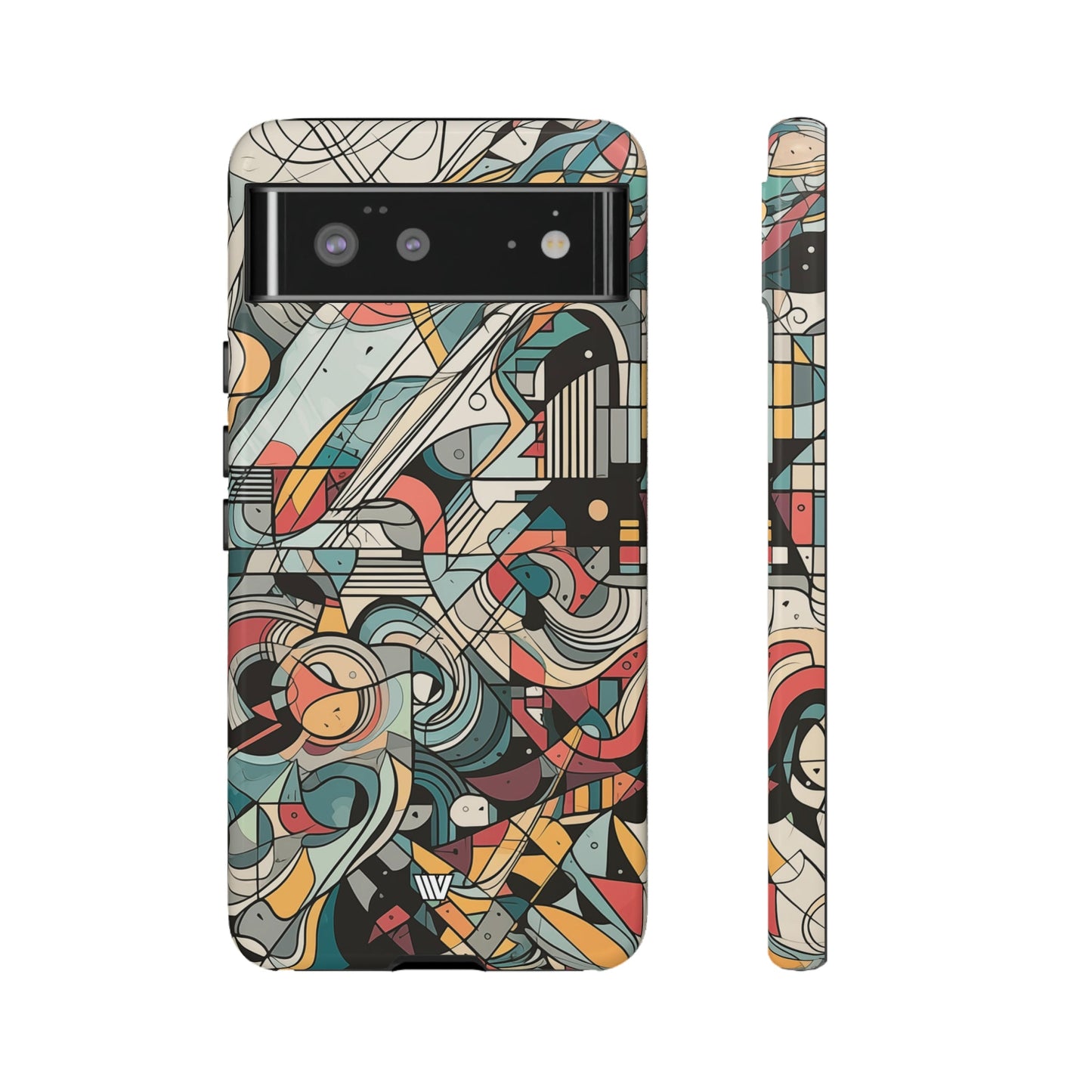 Abstract Doodle Tough Phone Case Dual-Layer Protection