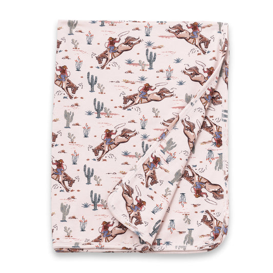 Prairie Princess Baby Girl Western Bamboo Stroller Blanket