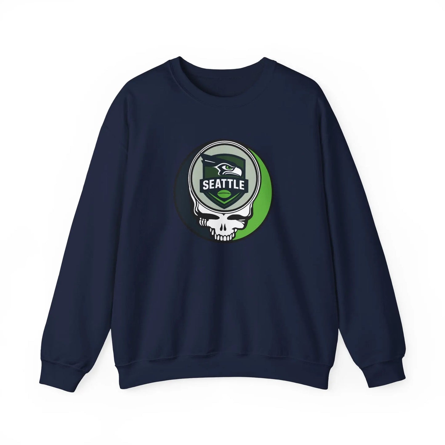 Seattle Seahawks Grateful Dead Stealie Crewneck Sweatshirt Heavy Blend The Gridiron Collection