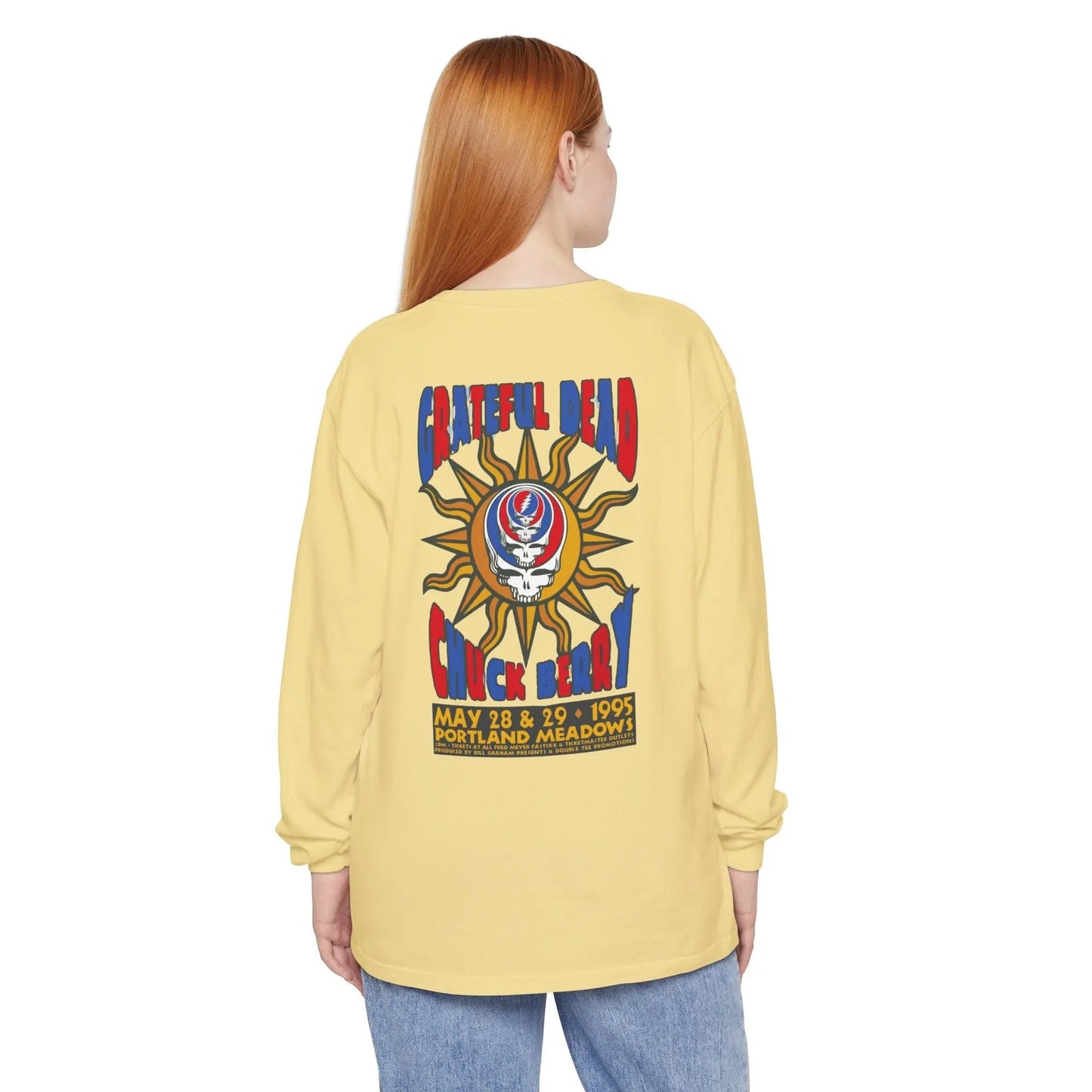 Grateful Dead and Chuck Berry Two-Sided Garment-Dyed Long Sleeve Tee Vineyard Collection
