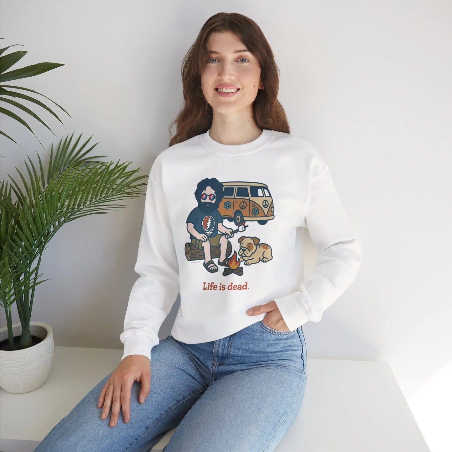 Jerry and Frank are Camping Life is dead Crewneck Sweatshirt Gildan