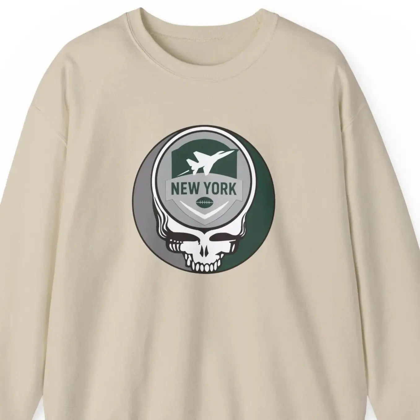 Grateful Dead Stealie Crewneck Sweatshirt Heavy Blend Unisex The Gridiron Collection New York Jets