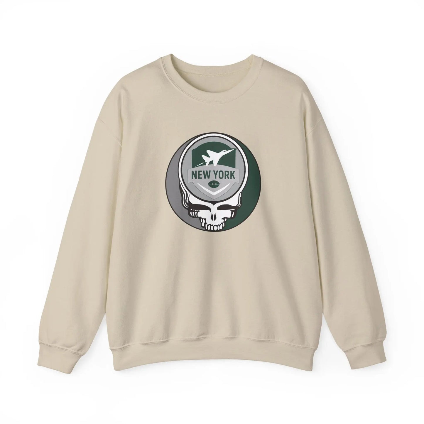 Grateful Dead Stealie Crewneck Sweatshirt Heavy Blend Unisex The Gridiron Collection New York Jets