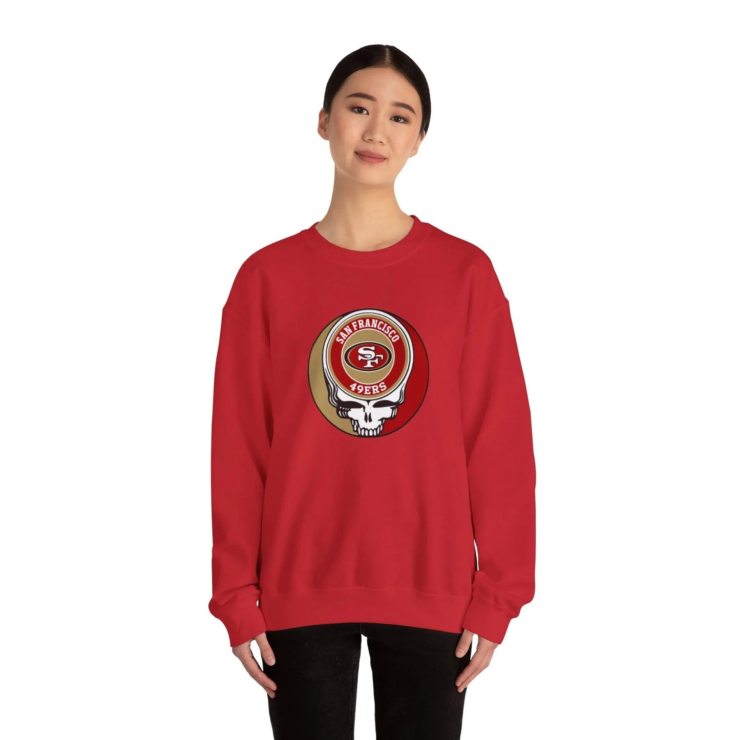 Grateful Dead Stealie Heavy Blend Crewneck Sweatshirt San Francisco 49ers