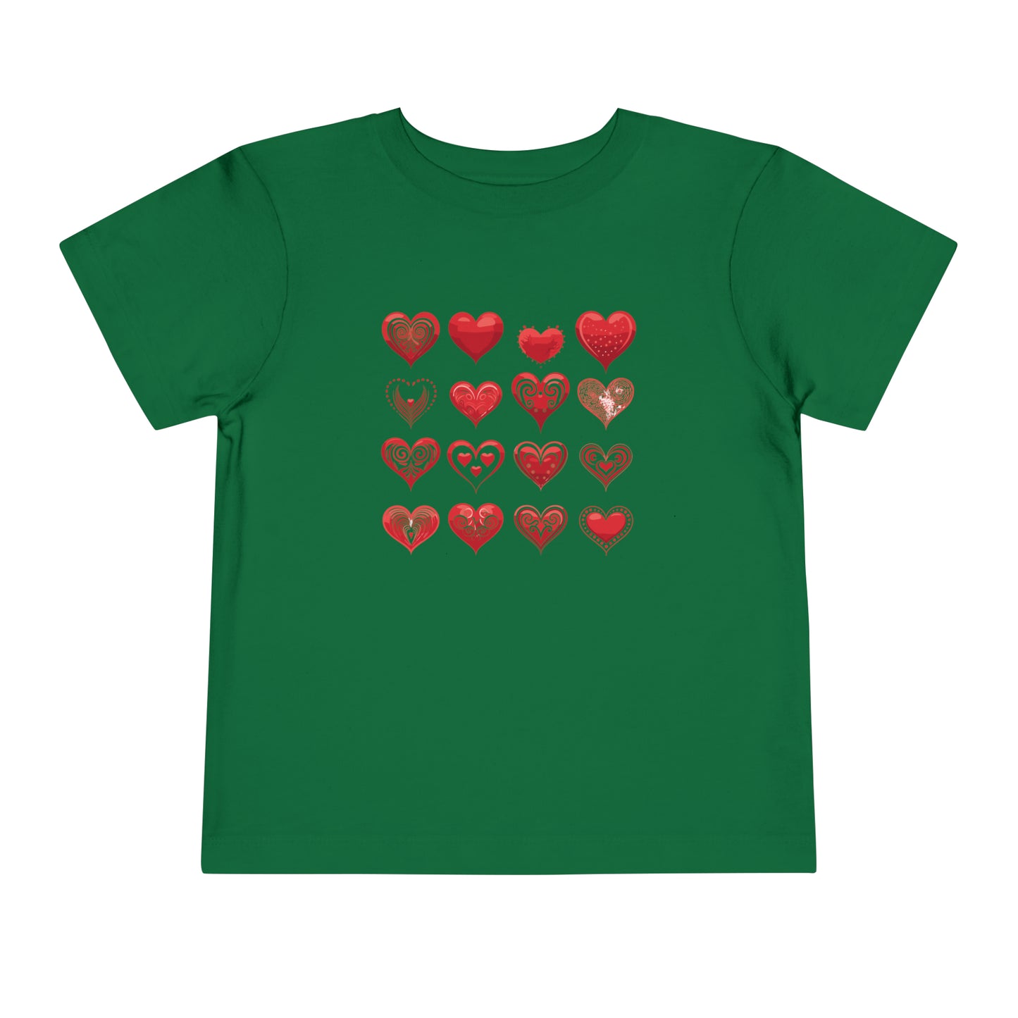 Red hearts shape design Toddler Short Sleeve Tee