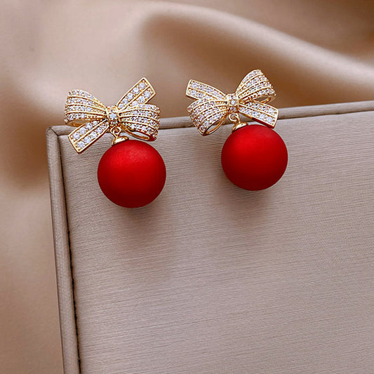 Christmas Bowknot Alloy Earrings Women's Fashion ER21Y0678