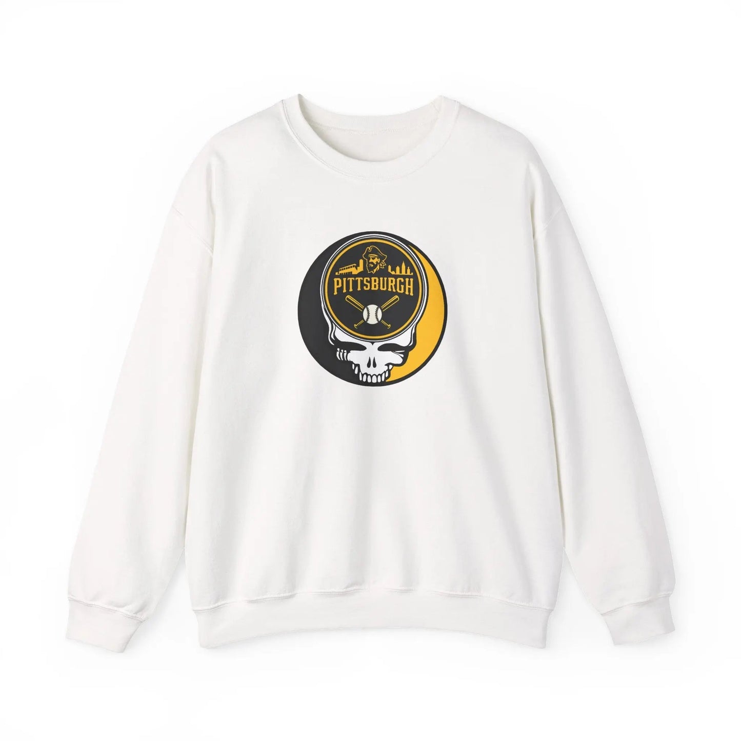 Grateful Dead Stealie Crewneck Heavy Blend Sweatshirt Pittsburgh Baseball Edition MLB