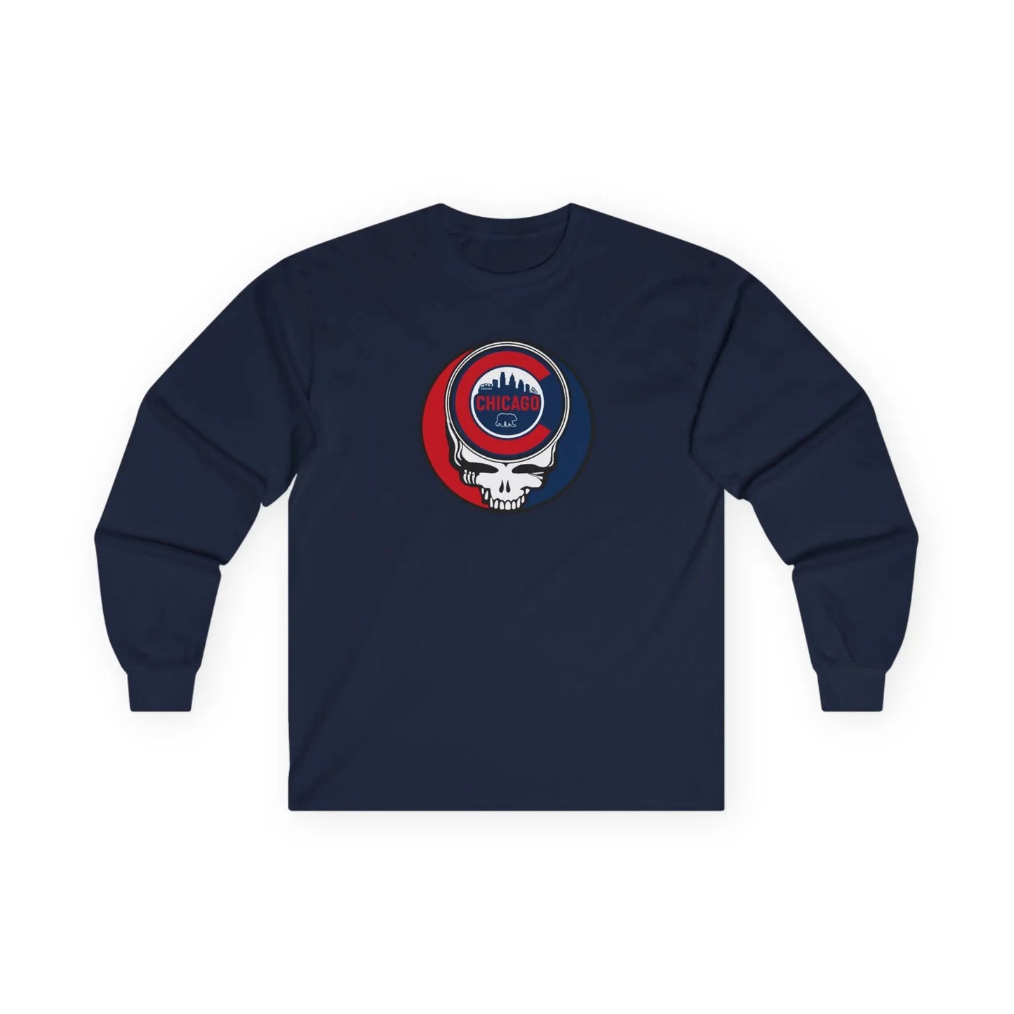 Grateful Dead Eco-Friendly Ultra-Cotton Long Sleeve Tee MLB The Ballpark Collection Chicago Baseball Edition