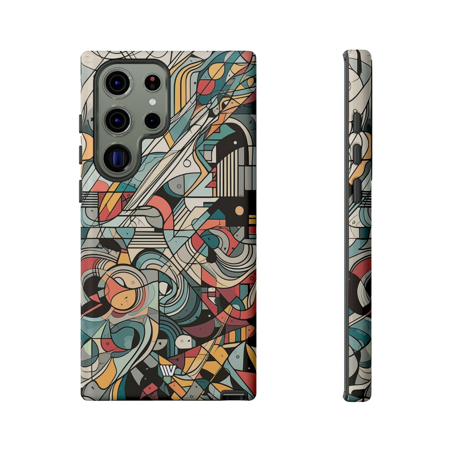 Abstract Doodle Tough Phone Case Dual-Layer Protection